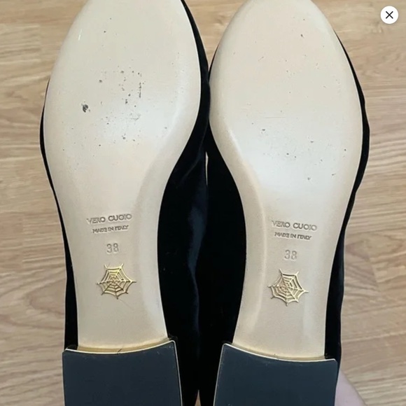 Charlotte Olympia Black Velvet Size 38 Kitty Flats (only worn once) - Picture 3 of 10